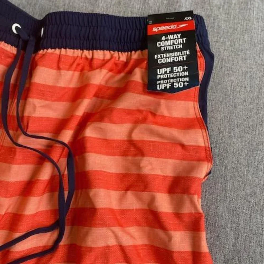 Speedo Men's Swim Trunk Mid Length Redondo Printed, Hot Coral, XXL
